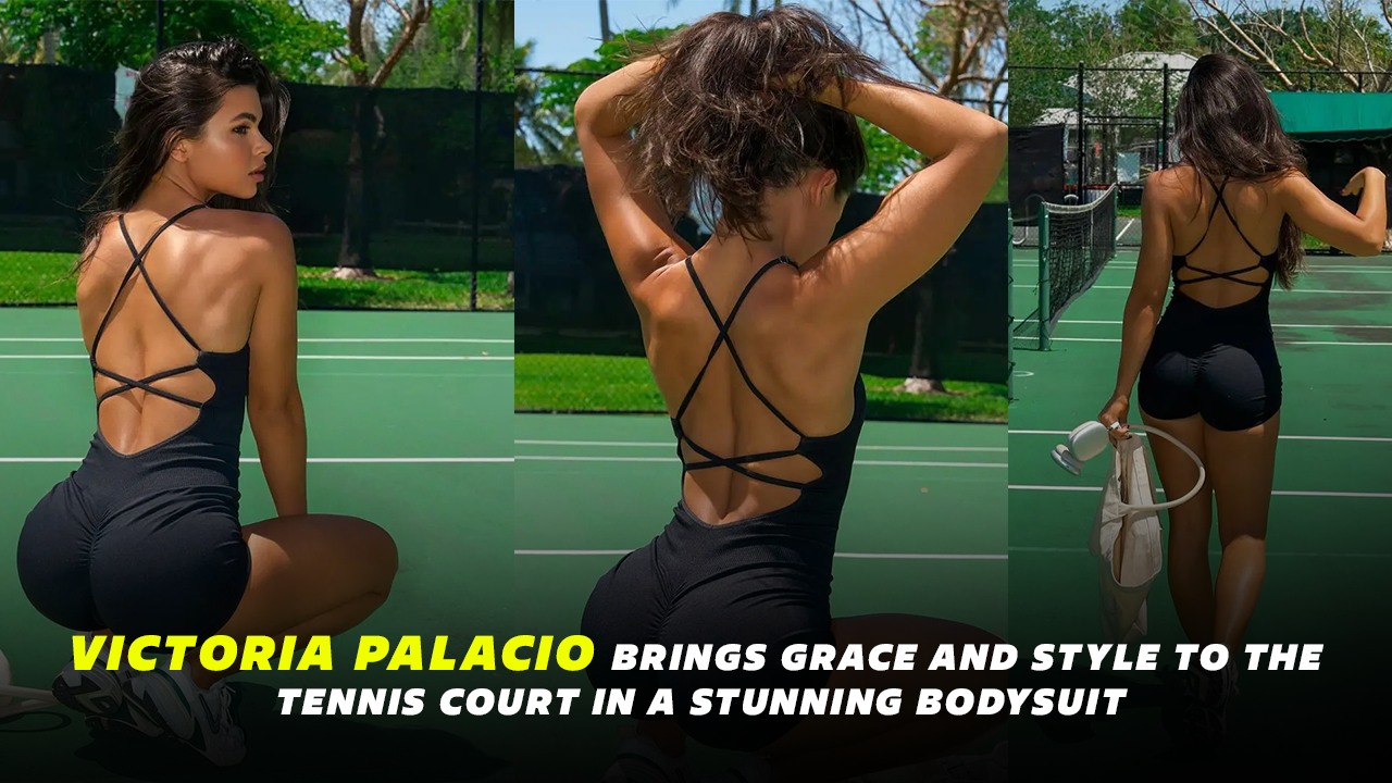Victoria Palacio Brings Grace and Style to the Tennis Court in a Stunning Bodysuit